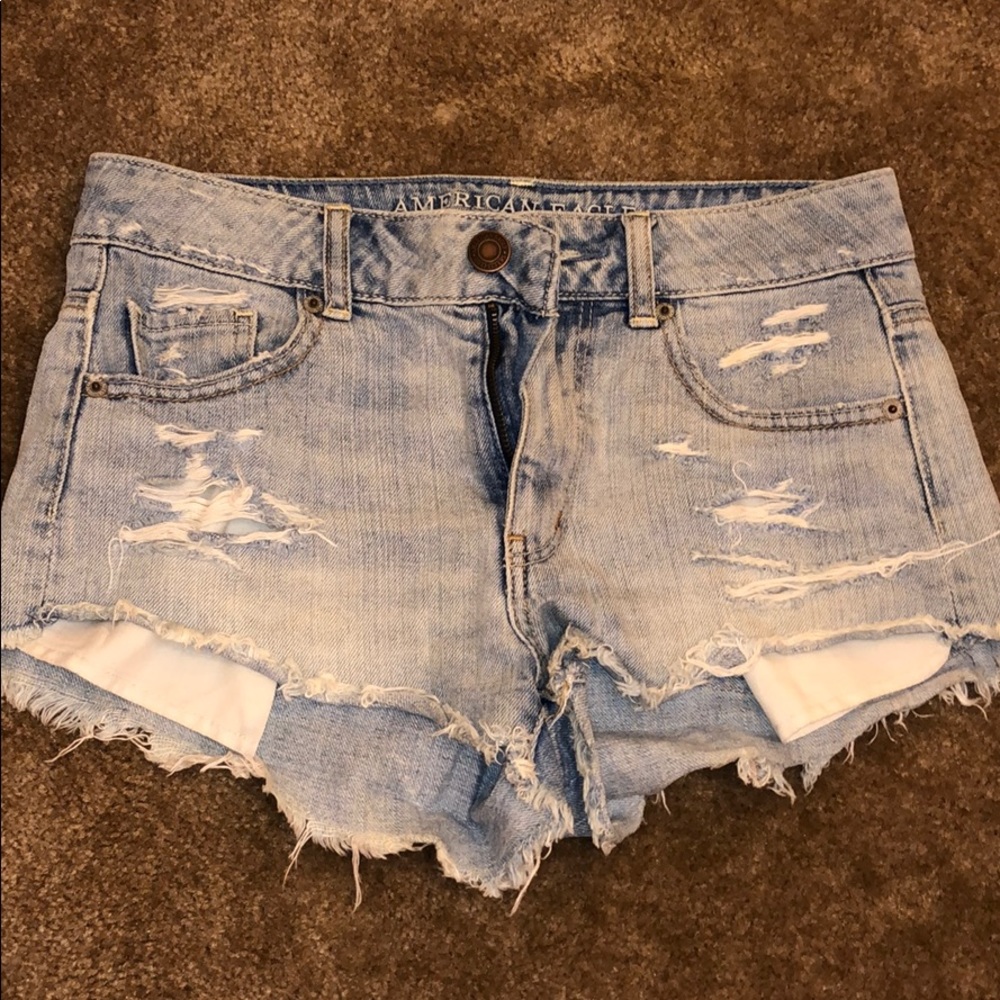 Mid rise jean shorts